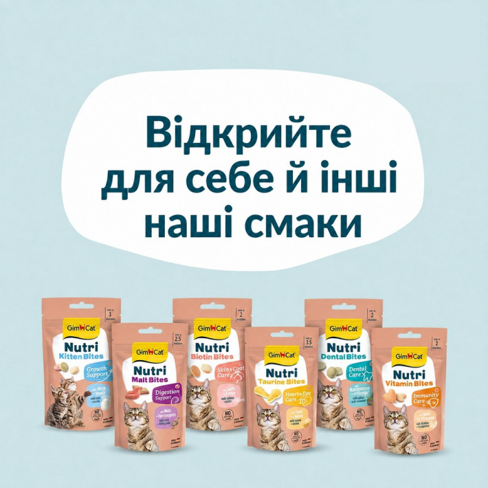 Вітаміни GimCat Nutri Dental Bites для здоров'я зубів котів, 40 г - фото №10