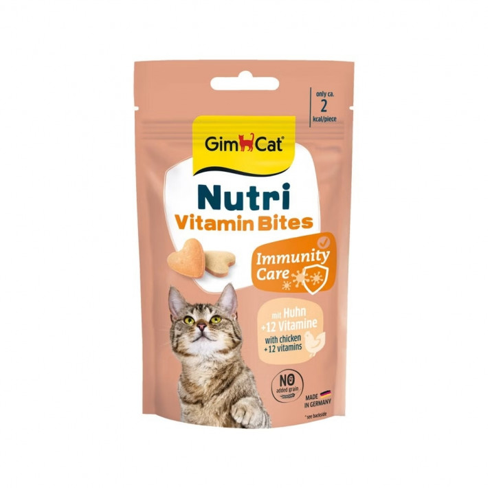 Мультивітамінні ласощі для дорослих котів GimCat Nutri Vitamin Bites, 40 г