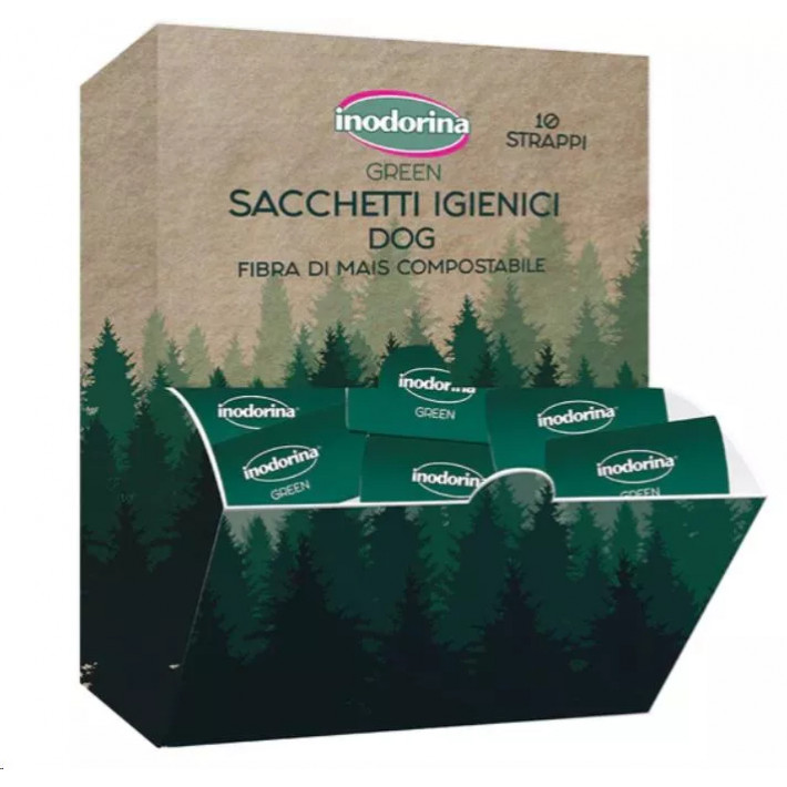 Биоразлагаемые пакетики для уборки Inodorina Green Bags Box, 30 шт