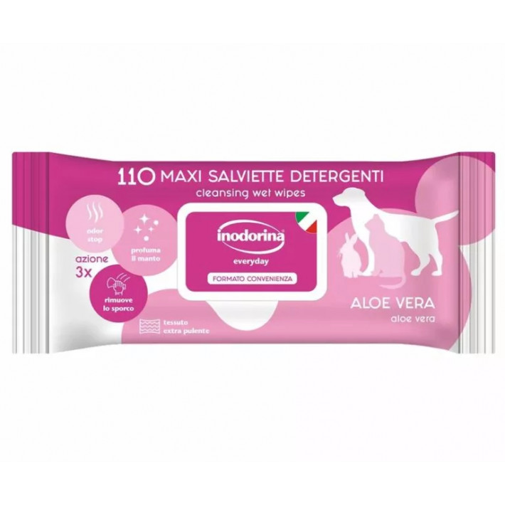 Влажные салфетки для животных Inodorina Everyday Aloe Vera, 110 шт