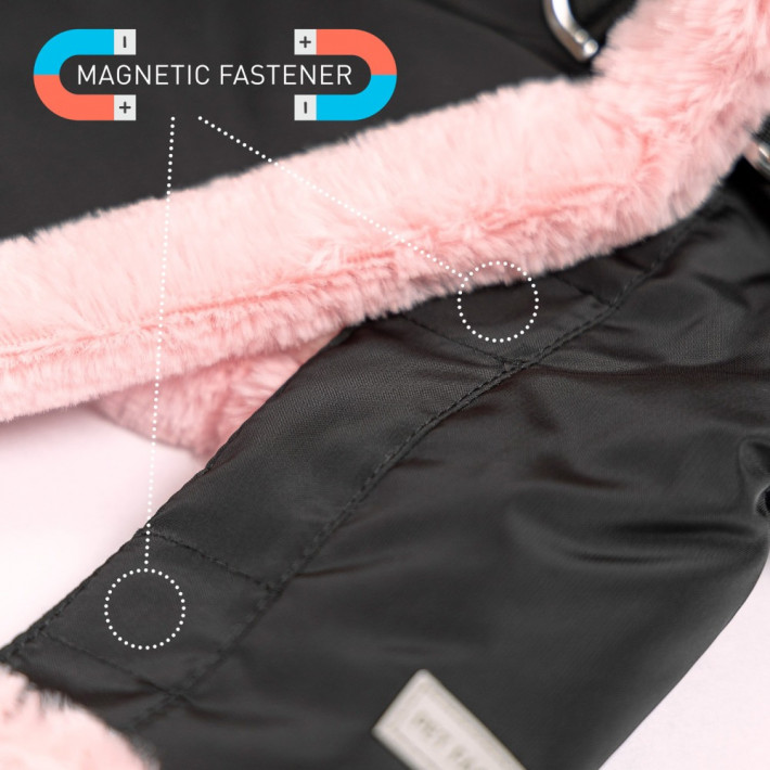 Куртка Pet Fashion Mery для собак чорний/рожевий S - фото №4