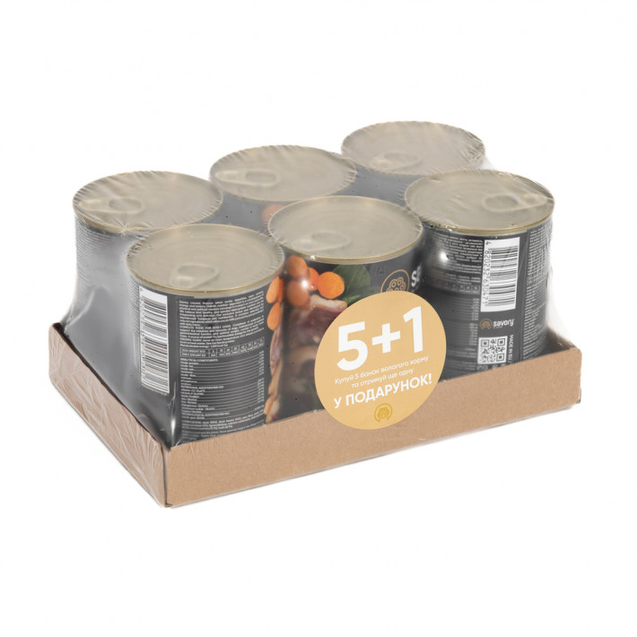 Набір 5+1 вологий корм для собак Savory Dog Gourmand Duck з качкою - фото №2