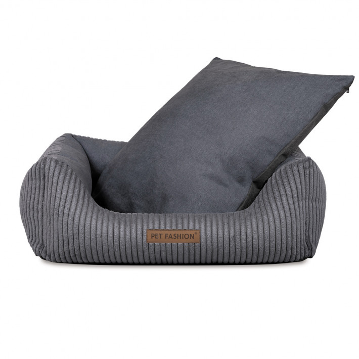Лежак Pet Fashion DEVID для собак темно-сірий 62*50*19 - фото №3