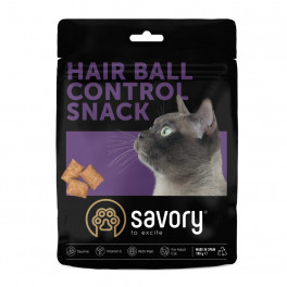 Хрумкі ласощі Savory Cats Snacks Pillows Hair Ball Control для дорослих котів, подушечки для виведення шерсті, 180 г - фото №1