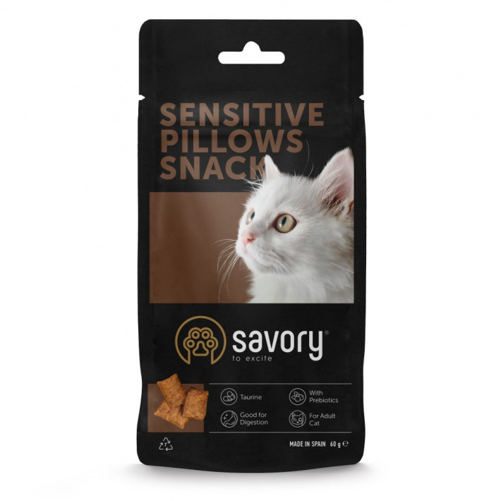 Хрумкі ласощі Savory Cats Snacks Pillows Sensitive для котів
