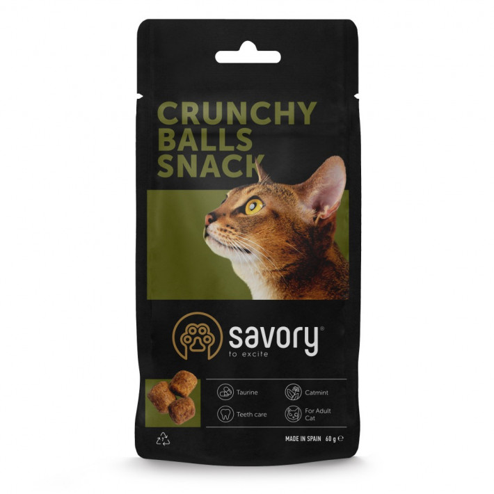 Хрумкі ласощі Savory Cats Snacks Crunchy Balls з котячою м'ятою для котів, 60 г
