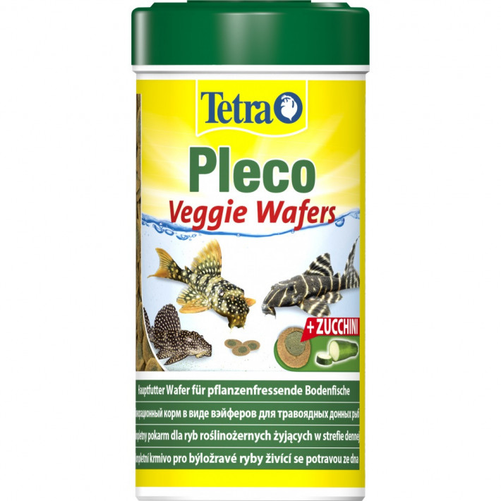 Корм Tetra Pleco Veggie Wafers для травоїдних донних рибок (пластинки), 110 г / 250 мл
