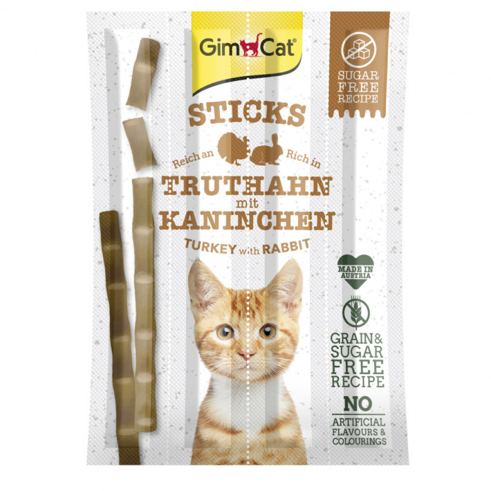 Мясные палочки для котов GimCat с индейкой и кроликом