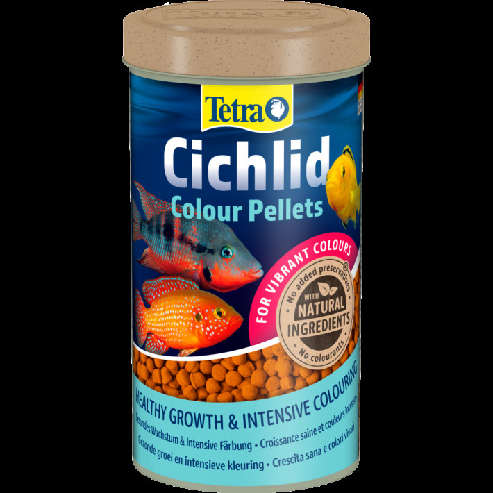 Корм Tetra Cichlid Colour для всех цихлид для яркости окраса, гранулы, 500 мл