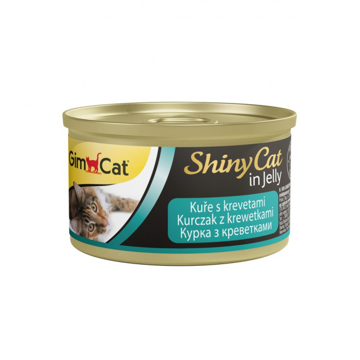 Влажный корм для кошек GimCat Shiny Cat с курицей и креветками, 70 г