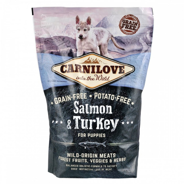 Сухий корм для цуценят усіх порід Carnilove Puppy Salmon and Turkey з лососем та індичкою 1,5 кг - фото №3