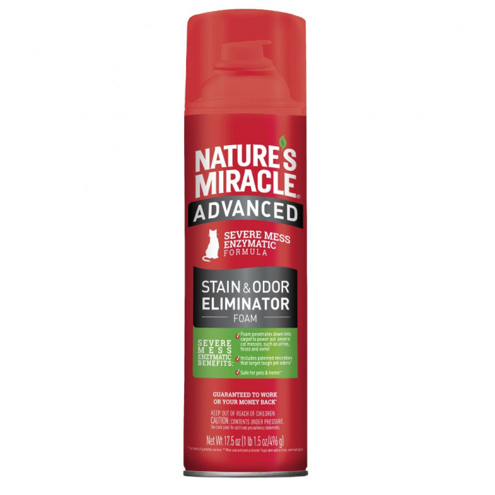 Средство Nature’s Miracle Advanced Cat Stain and Odor Foam для удаления пятен и запахов кошек, 518 мл