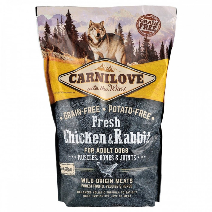 Сухой корм Carnilove Fresh Chicken and Rabbit для взрослых собак всех пород, 1,5 кг - фото №3
