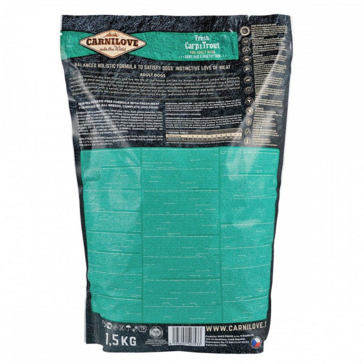 Сухий корм Carnilove Fresh Carp and Trout для дорослих собак усіх порід з коропом та фореллю, 1,5 кг - фото №4