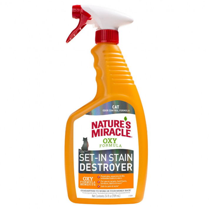 Средство для удаления пятен и запахов Nature’s Miracle Cat Orange Oxy Spray для кошек, 709 мл - фото №3