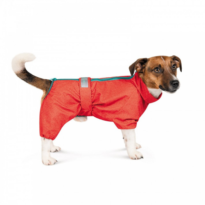 Дощовик-комбінезон Pet Fashion Rain для такс, червоний, розмір M - фото №2