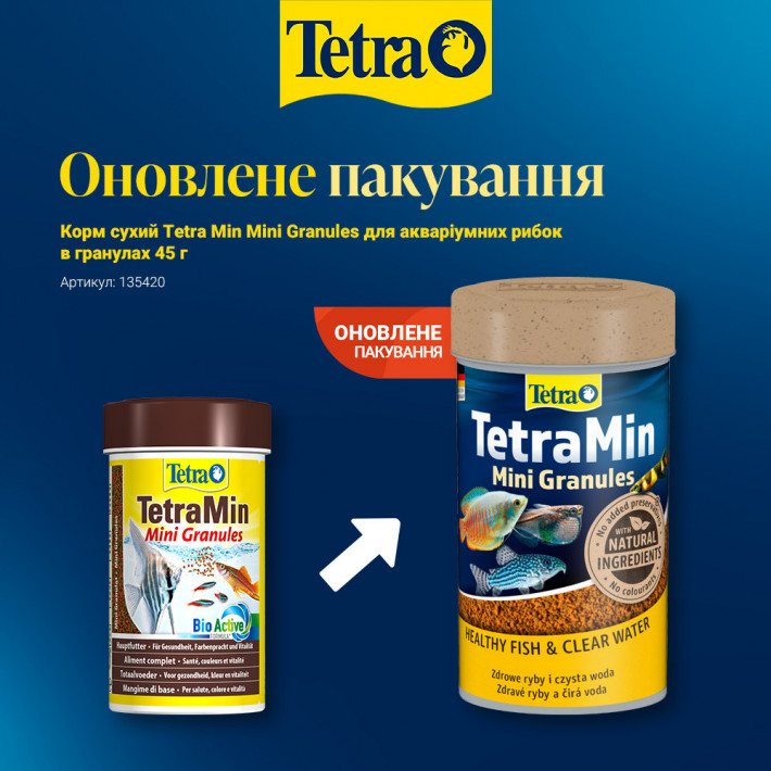 Сухий корм Tetra Min Mini Granules для акваріумних рибок у гранулах, 45 г - фото №2