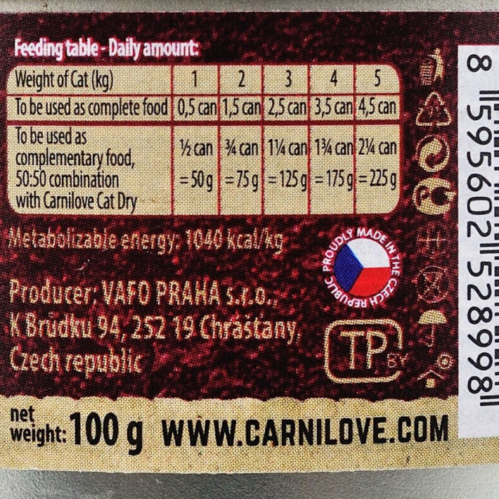 Вологий корм Carnilove Cat для дорослих котів з індичкою та лососем, 100 г - фото №5