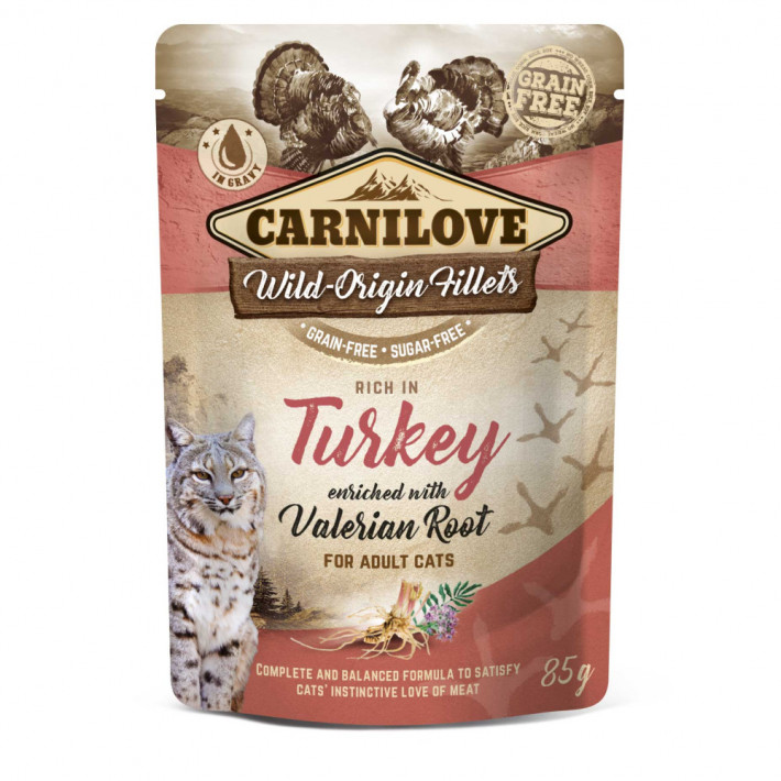Вологий корм для котів Carnilove Turkey with Valerian (індичка та валеріана), 85 г