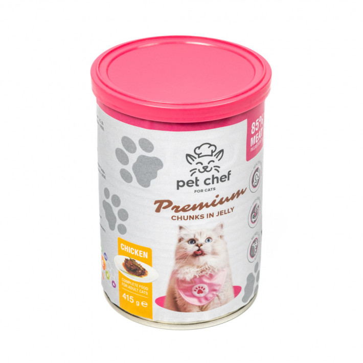 Вологий корм для котів Pet Chef з куркою в желе, 415 г - фото №7
