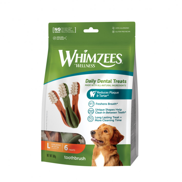 Жувальні ласощі-щіточки Whimzees Toothbrush для собак, розмір L (6 шт)