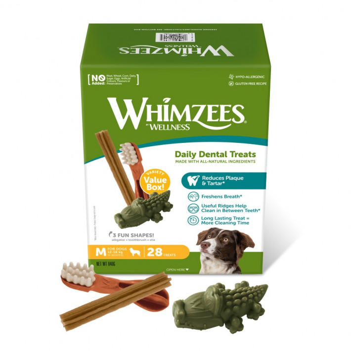 Набор жевательных лакомств для собак Whimzees Variety Value Box M (28 шт)