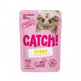 Влажный корм для котят с птицей и овощами Catch! 85 г