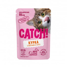 Влажный корм Catch! с курицей и овощами в соусе 85 г