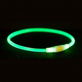 Световой ошейник Trixie Flash Light Ring USB зеленый S-M - фото №2