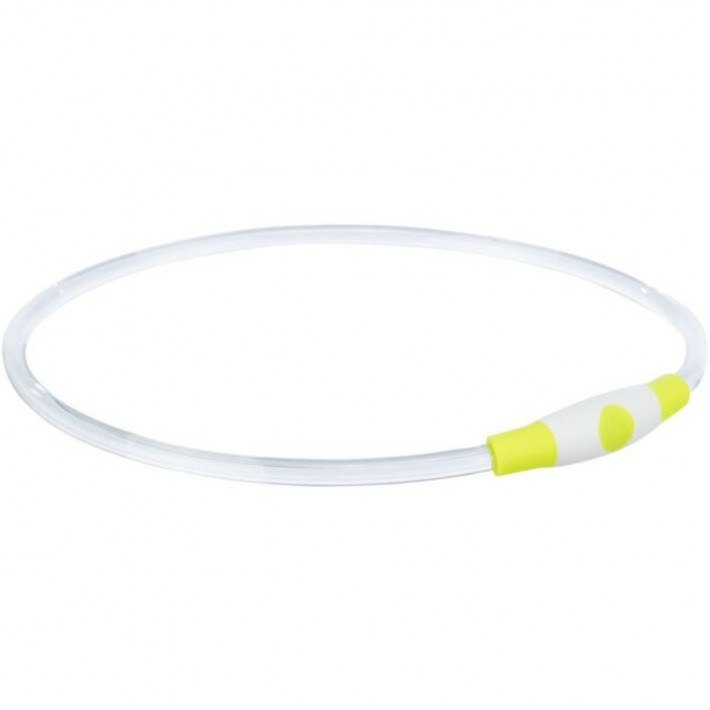 Светящийся силиконовый ошейник Trixie Flash Light Ring USB для собак, зеленый, L–XL (65 см)