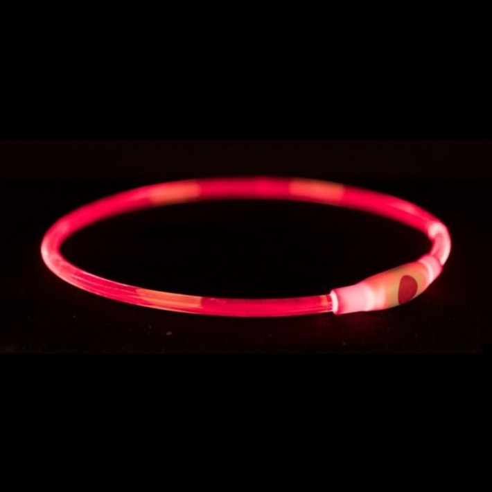 Светодиодный ошейник Trixie Flash Light Ring USB для собак, красный, S–M (40 см) - фото №2