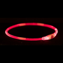 Световой ошейник Trixie Flash Light Ring USB L–XL красный - фото №2
