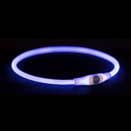 Светящийся ошейник Trixie Flash Light Ring USB синий L-XL - фото №2