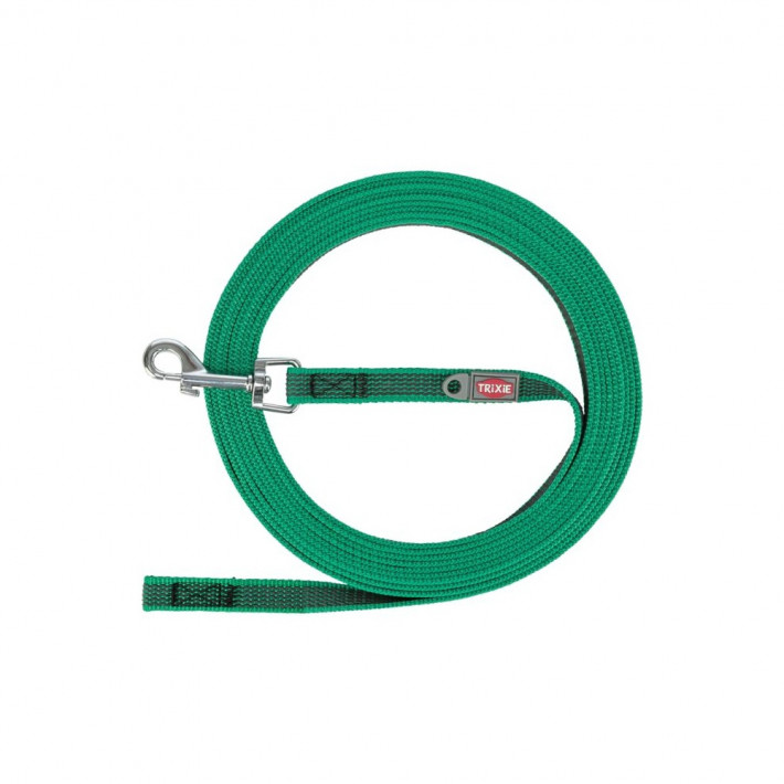 Поводок Trixie Tracking leash для собак прорезиненный S-M 10 м 15 мм зеленый