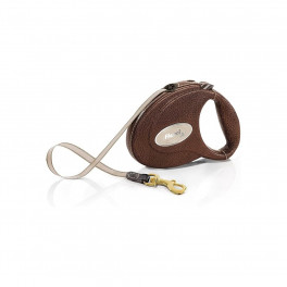 Рулетка Flexi Leather М 5м/25кг коричнева