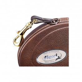 Рулетка Flexi Leather М 5м/25кг коричнева