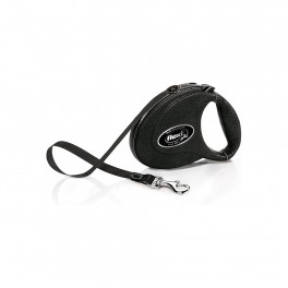 Повідець-рулетка Flexi Leather чорний М 5м/25кг