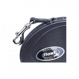 Повідець-рулетка Flexi Leather чорний М 5м/25кг