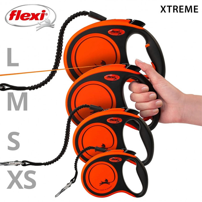 Повідець-рулетка Flexi Xtreme стрічка оранжева S (5 м / 20 кг) - фото №3