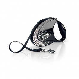 Рулетка Flexi Glam Splash M 5м/25кг чорна