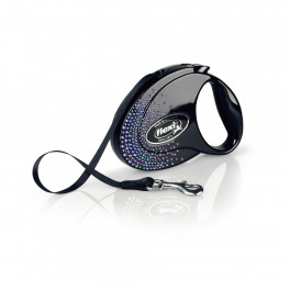 Рулетка Flexi Glam Splash Mystic M 5м/25кг чорна
