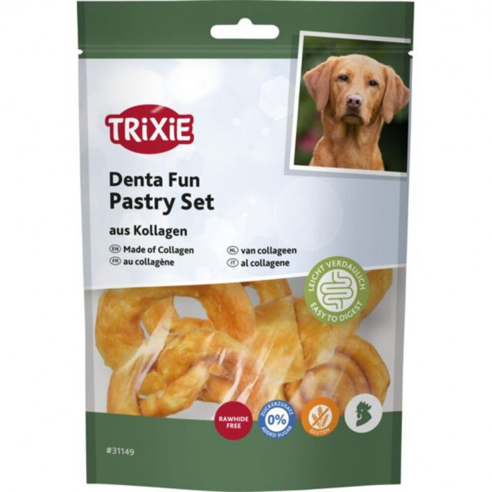 Лакомства для собак Trixie Denta Fun Pastry Set (collagen) с курицей, 100 г