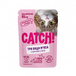 Набор влажного корма Catch! 3 вида мяса с овощами 24х85г