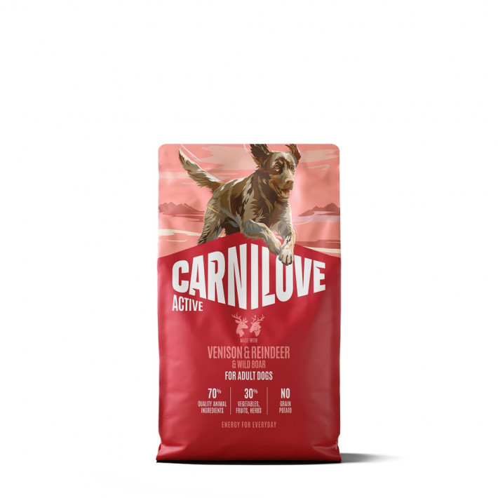 Корм сухий Carnilove Active Venison & Reindeer & Wild Boar для активних собак 4 кг