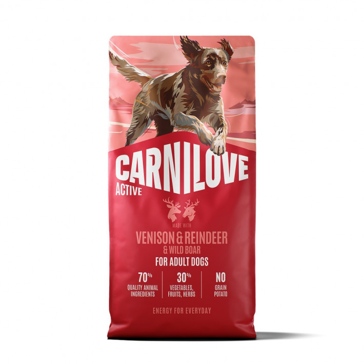 Корм сухий Carnilove Active Venison & Reindeer & Wild Boar Active Adults для активних собак, оленина та дикий кабан 12 кг