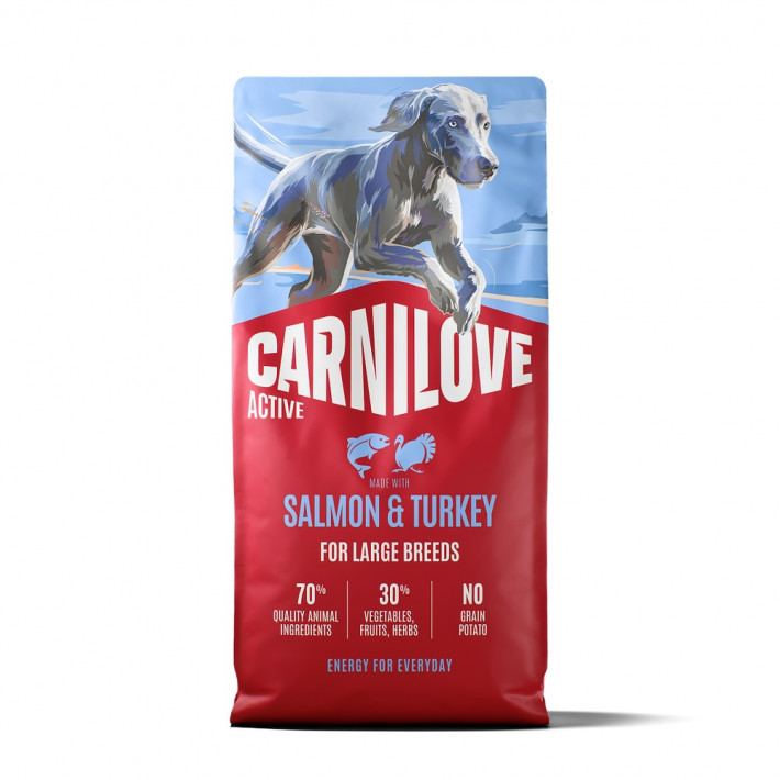 Сухой корм Carnilove Active Salmon & Turkey Large Breed для собак крупных пород, лосось и индейка, 12 кг