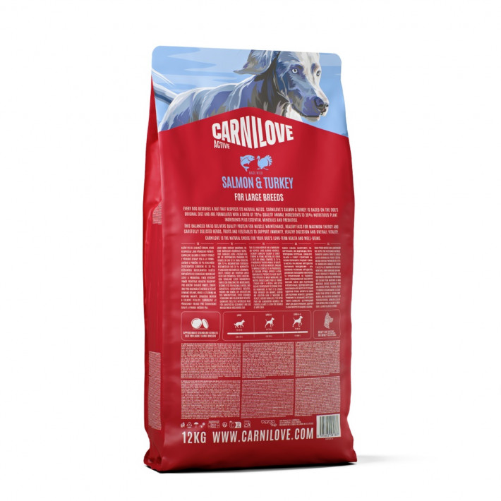 Сухой корм Carnilove Active Salmon & Turkey Large Breed для собак крупных пород, лосось и индейка, 12 кг - фото №2