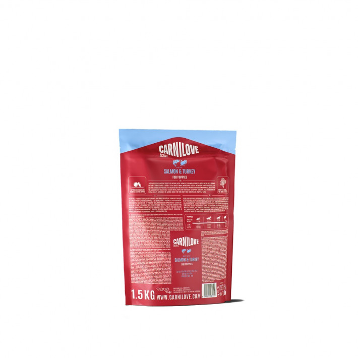 Сухой корм для щенков Carnilove Active Salmon & Turkey Puppy (лосось и индейка), 1,5 кг - фото №2