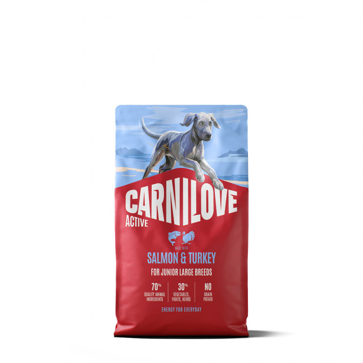 Сухий корм Carnilove Active Salmon & Turkey Junior Large Breed для молодих собак великих порід, лосось та індичка, 4 кг