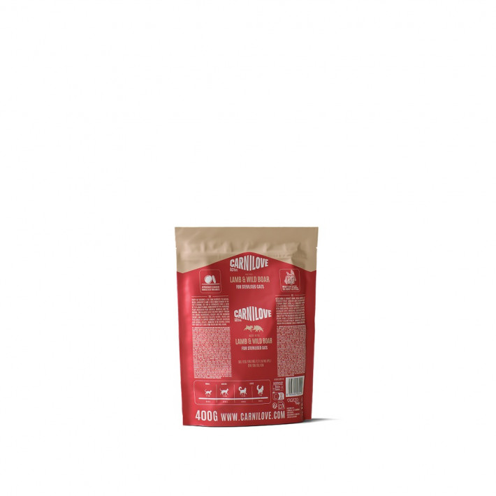 Сухий корм Carnilove Active Lamb & Wild Boar Sterilised для стерилізованих котів (ягня та дикий кабан), 400 г - фото №2